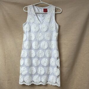 Tracy Negoshian sheer‎ flowers sheath Dress  Size XS